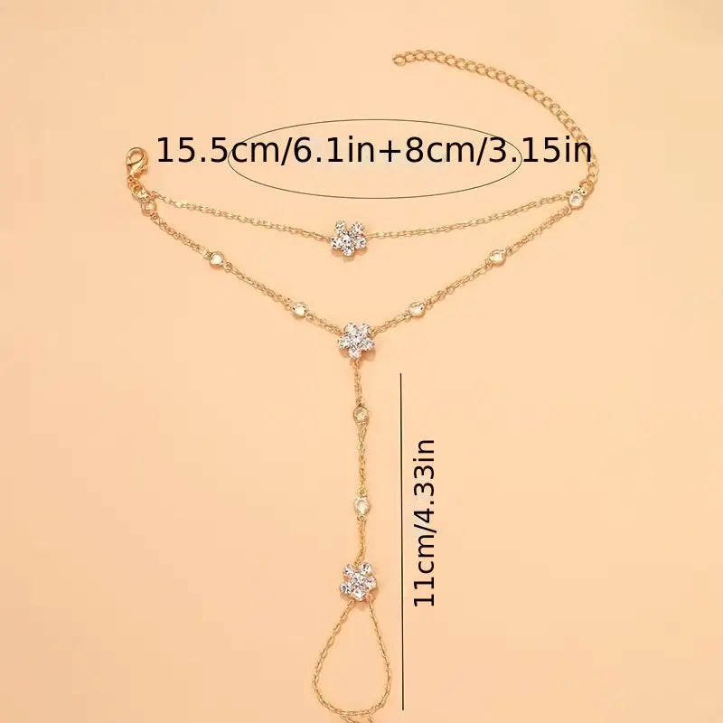 Crystal Bloom Hand Chain ✨