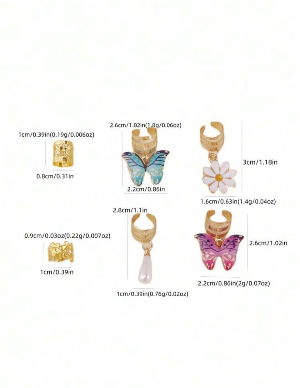 Butterfly Bling Hair Charms 🦋