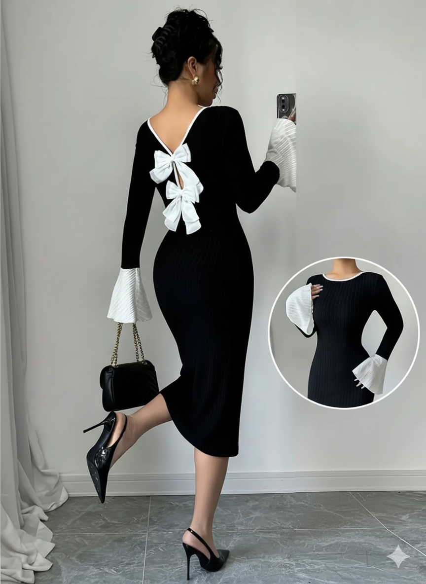 Bow-Back Knit Dress π
