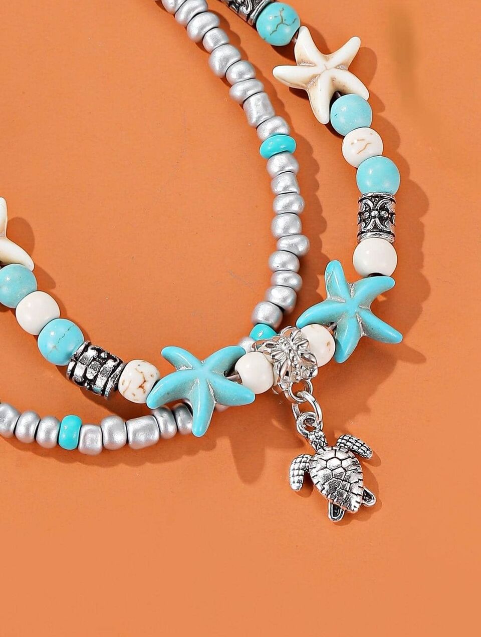 Starfish & Turtle Anklet ๐ข