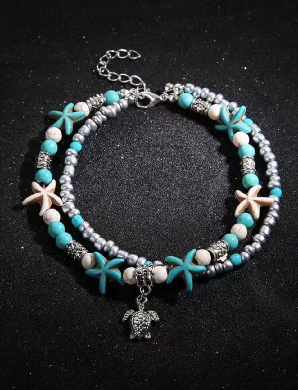 Starfish & Turtle Anklet ๐ข