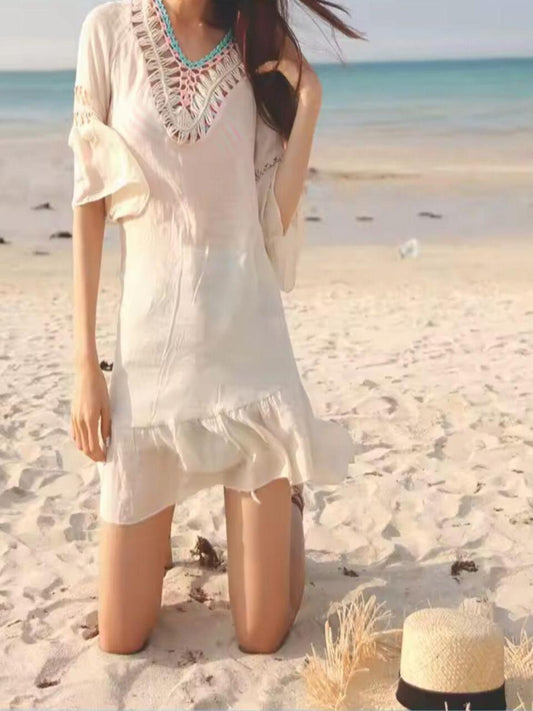 Pom-Pom Beach Cover-Up 🩵