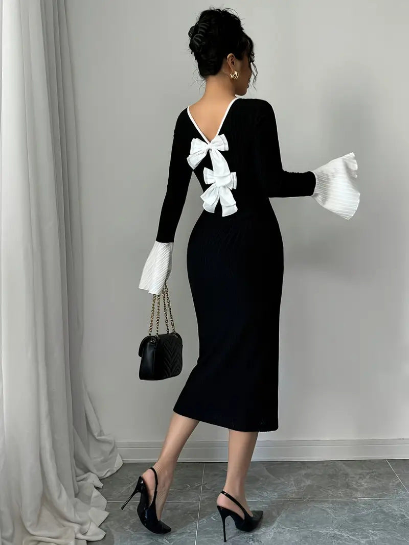 Bow-Back Knit Dress π