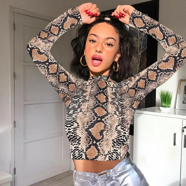 Serpent Glam Mesh Top π