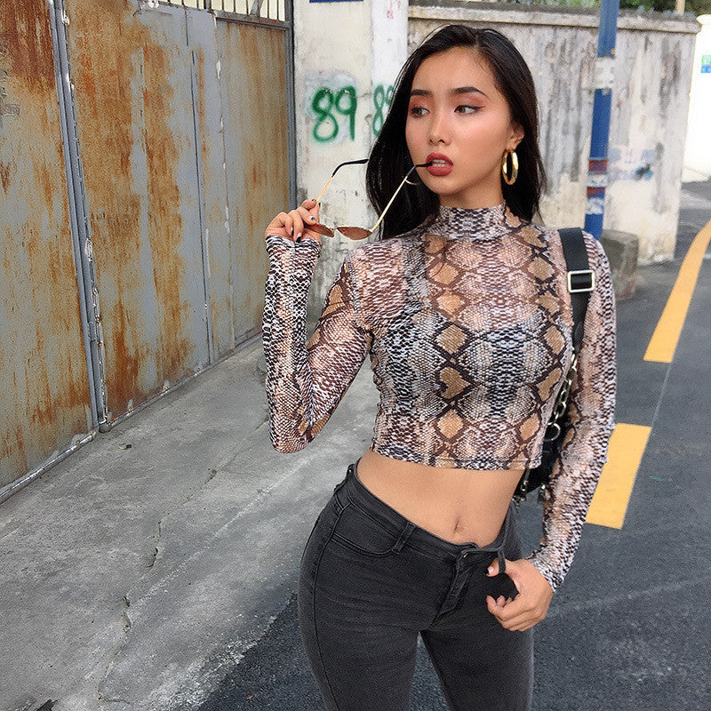 Serpent Glam Mesh Top π