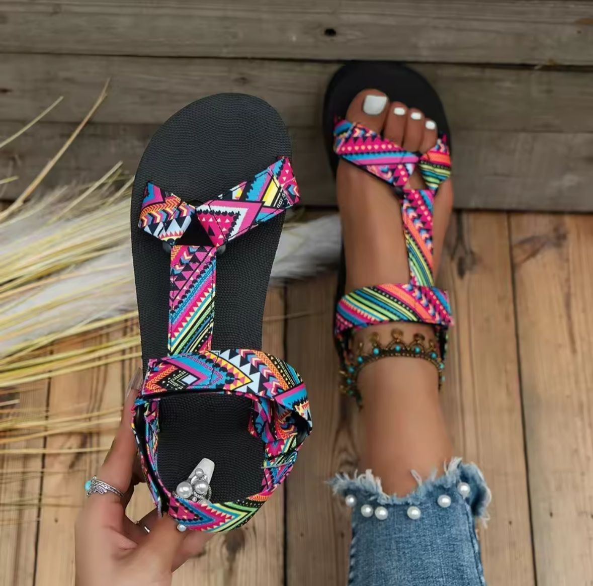 Tribal Vibe Sandals 🌈