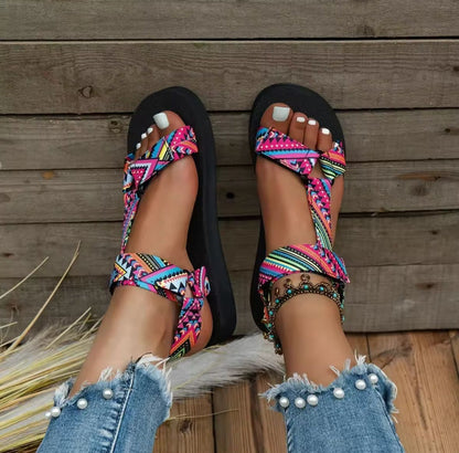 Tribal Vibe Sandals 🌈