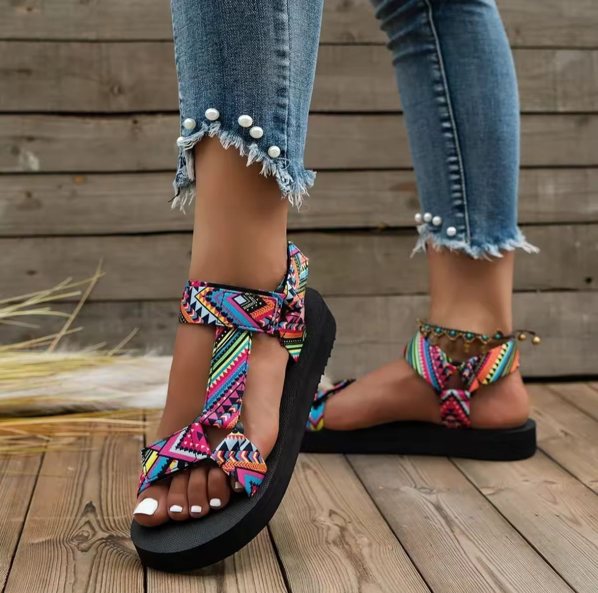 Tribal Vibe Sandals 🌈