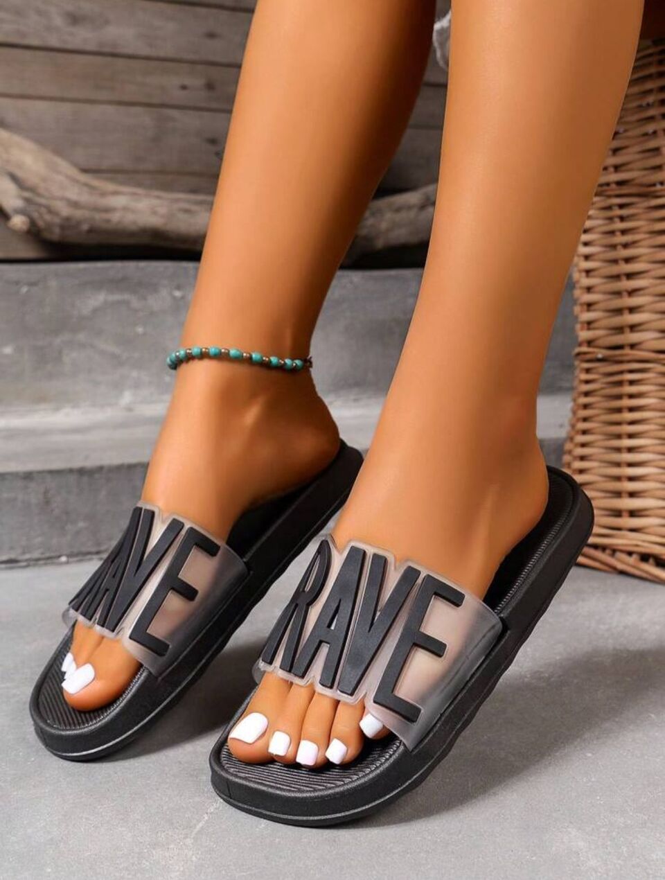 Brave Babe Slides 🖤
