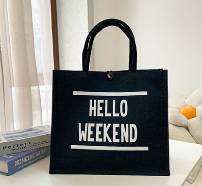 Hello Weekend Black Tote 2 🖤