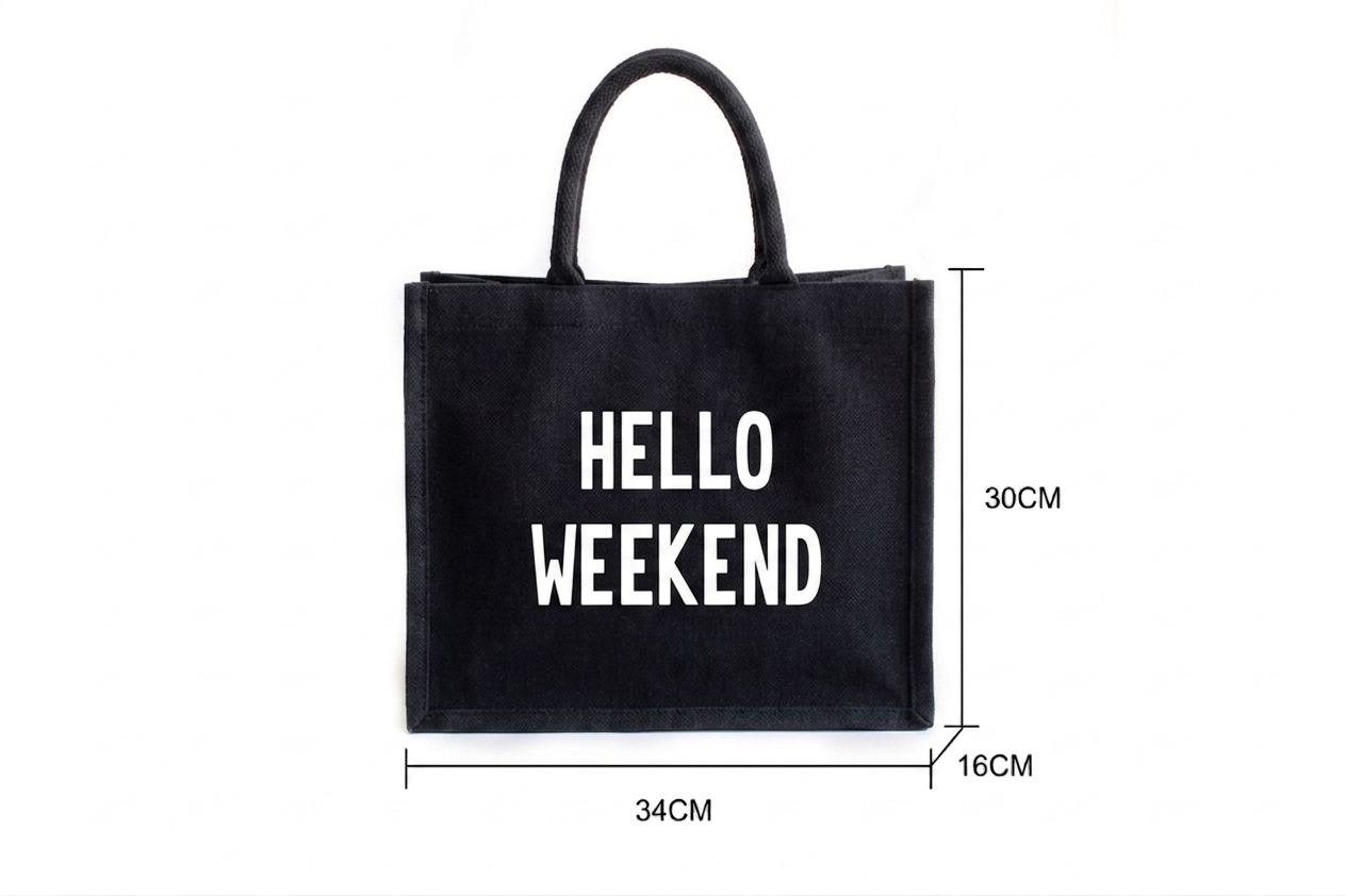 Hello Weekend Black Tote 2 🖤