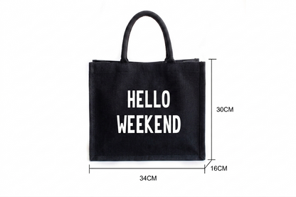 Hello Weekend Black Tote 2 🖤