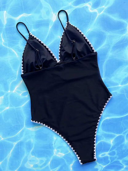 Monochrome Wave Swimsuit 🖤