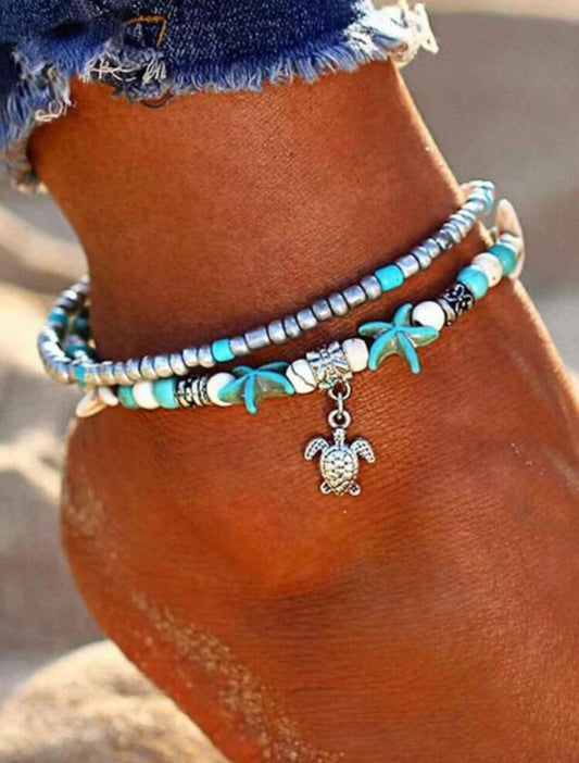 Starfish & Turtle Anklet 🐢