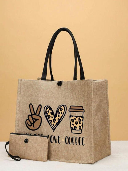 Peace, Love & Coffee Tote 🧋