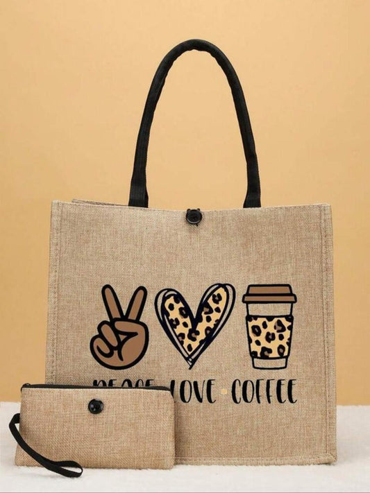 Peace, Love & Coffee Tote 🧋