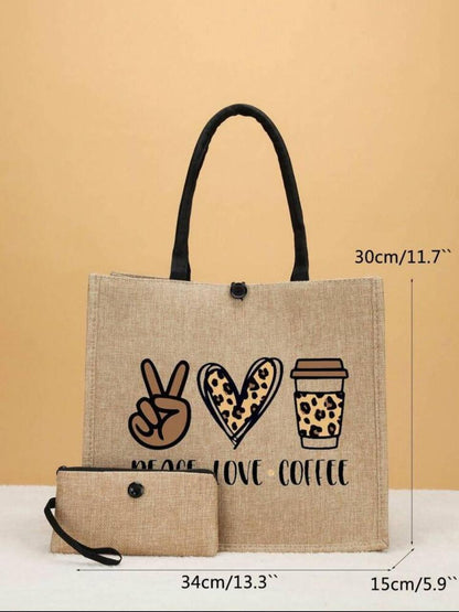 Peace, Love & Coffee Tote 🧋