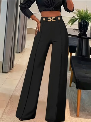 Golden Buckle Pants 🖤