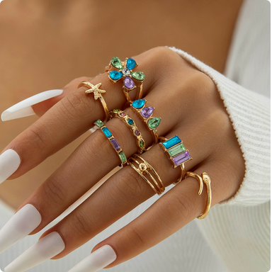 Colorful Gem Rings 💍