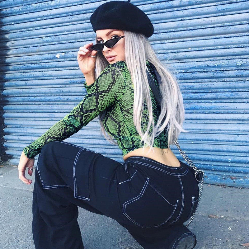 Serpent Glam Mesh Top 🐍