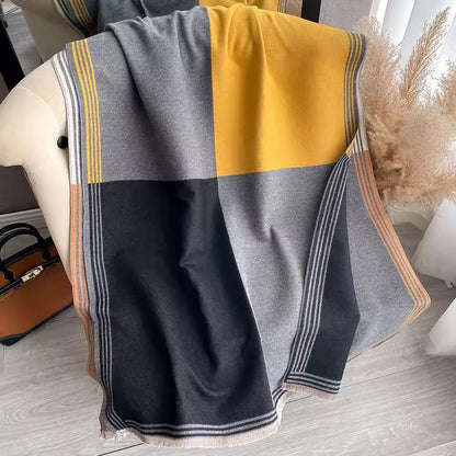 Colorblock Cozy Shawl 🧣