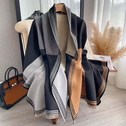 Colorblock Cozy Shawl 🧣