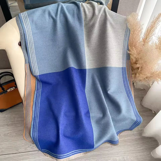 Colorblock Cozy Shawl 🧣