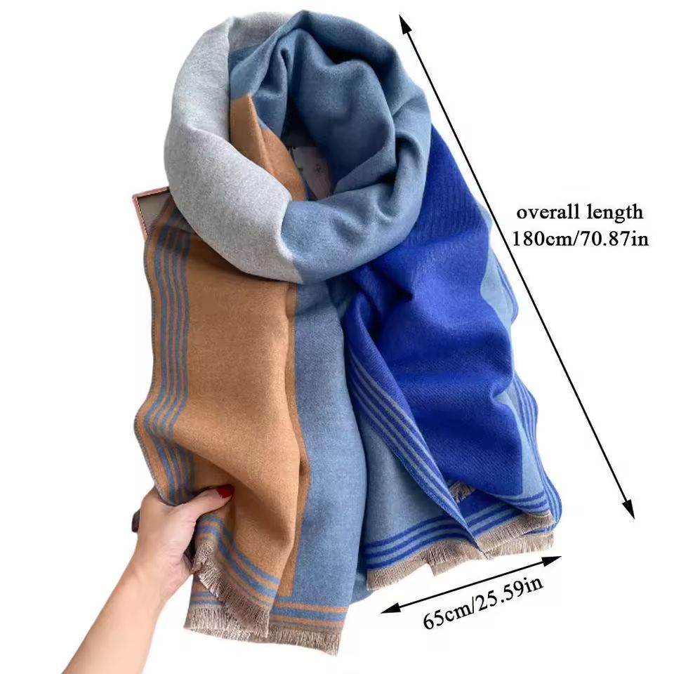 Colorblock Cozy Shawl 🧣