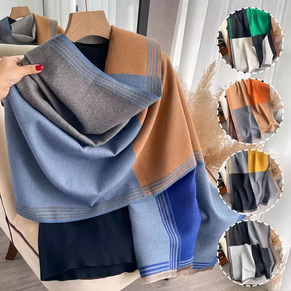 Colorblock Cozy Shawl 🧣