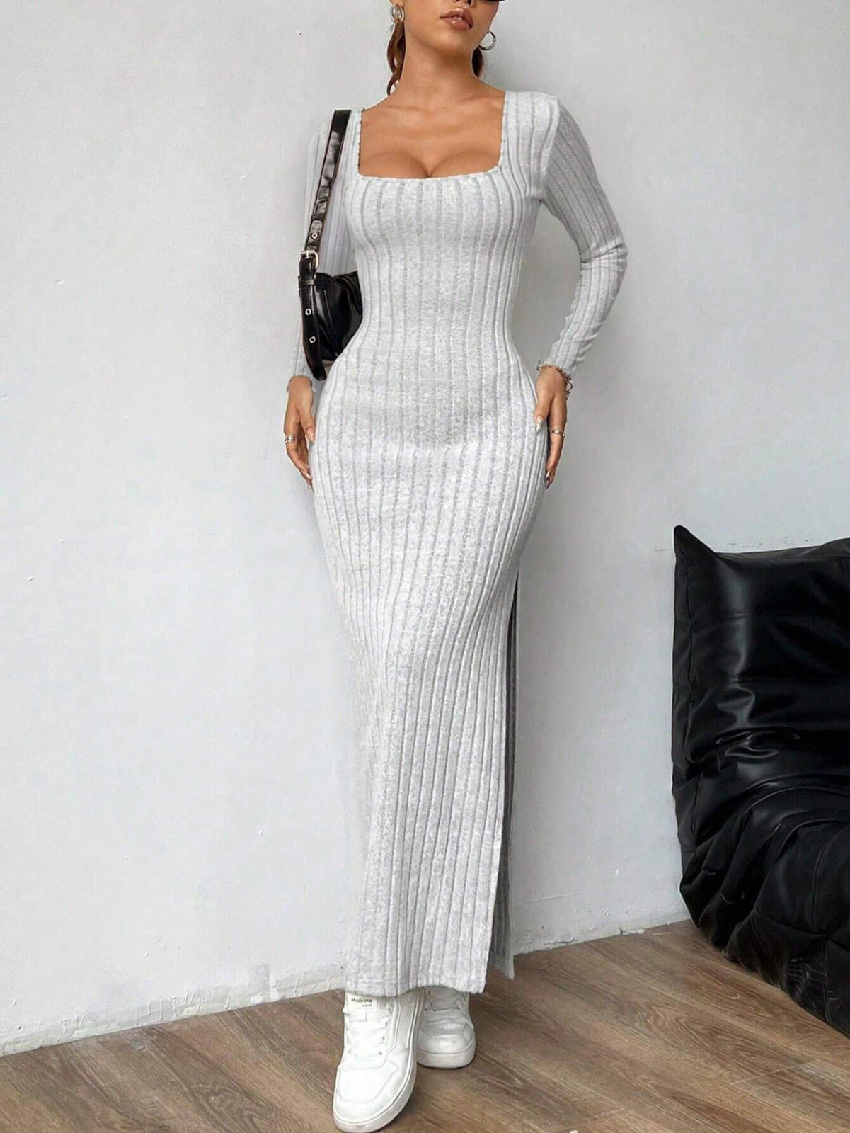 Backless Ribbed Maxi 🤍