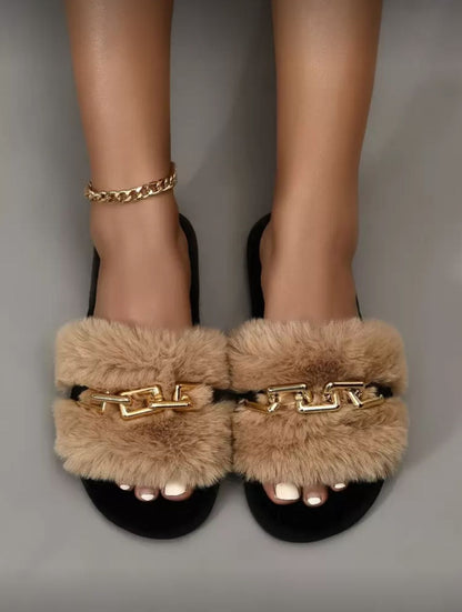 Luxe Fur Slides ✨