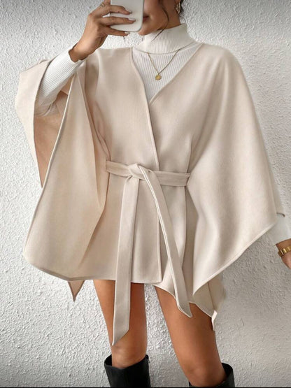 Elegant Belted Cape 🤍