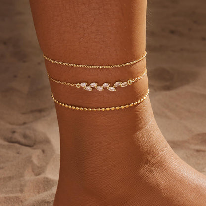 Golden Leaf Glow Anklet ✨