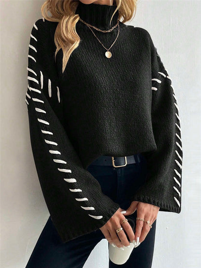 Stitched Cozy Turtleneck 🧶