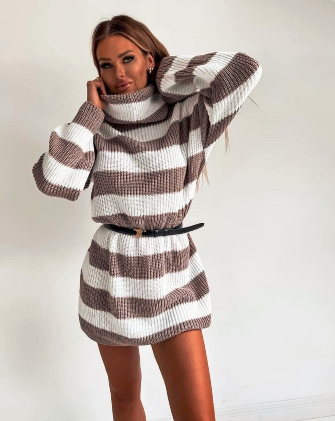 Striped Sweater Dress 🖤
