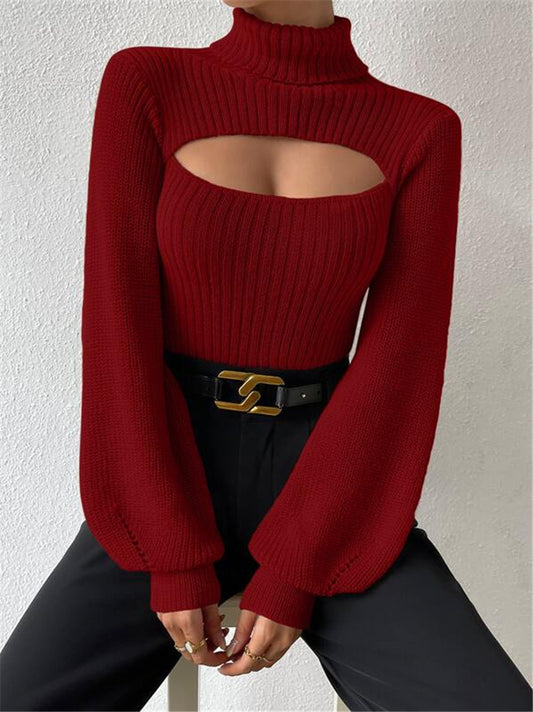Cutout Ribbed Turtleneck 🔥