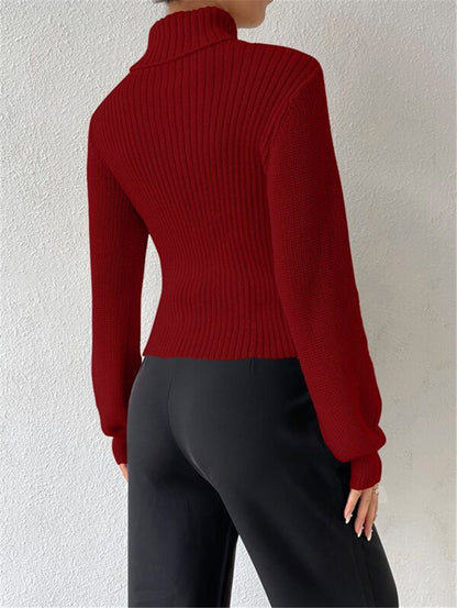 Cutout Ribbed Turtleneck 🔥