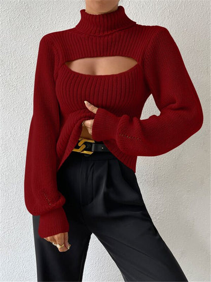 Cutout Ribbed Turtleneck 🔥