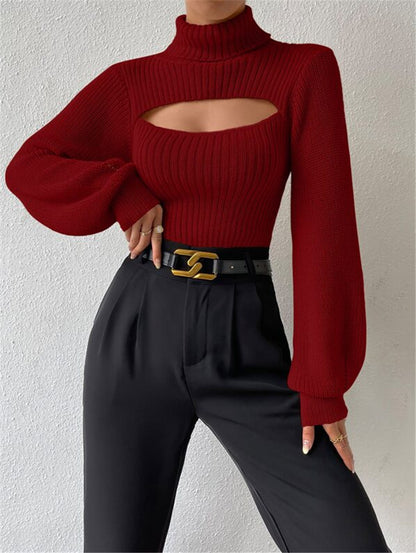 Cutout Ribbed Turtleneck 🔥