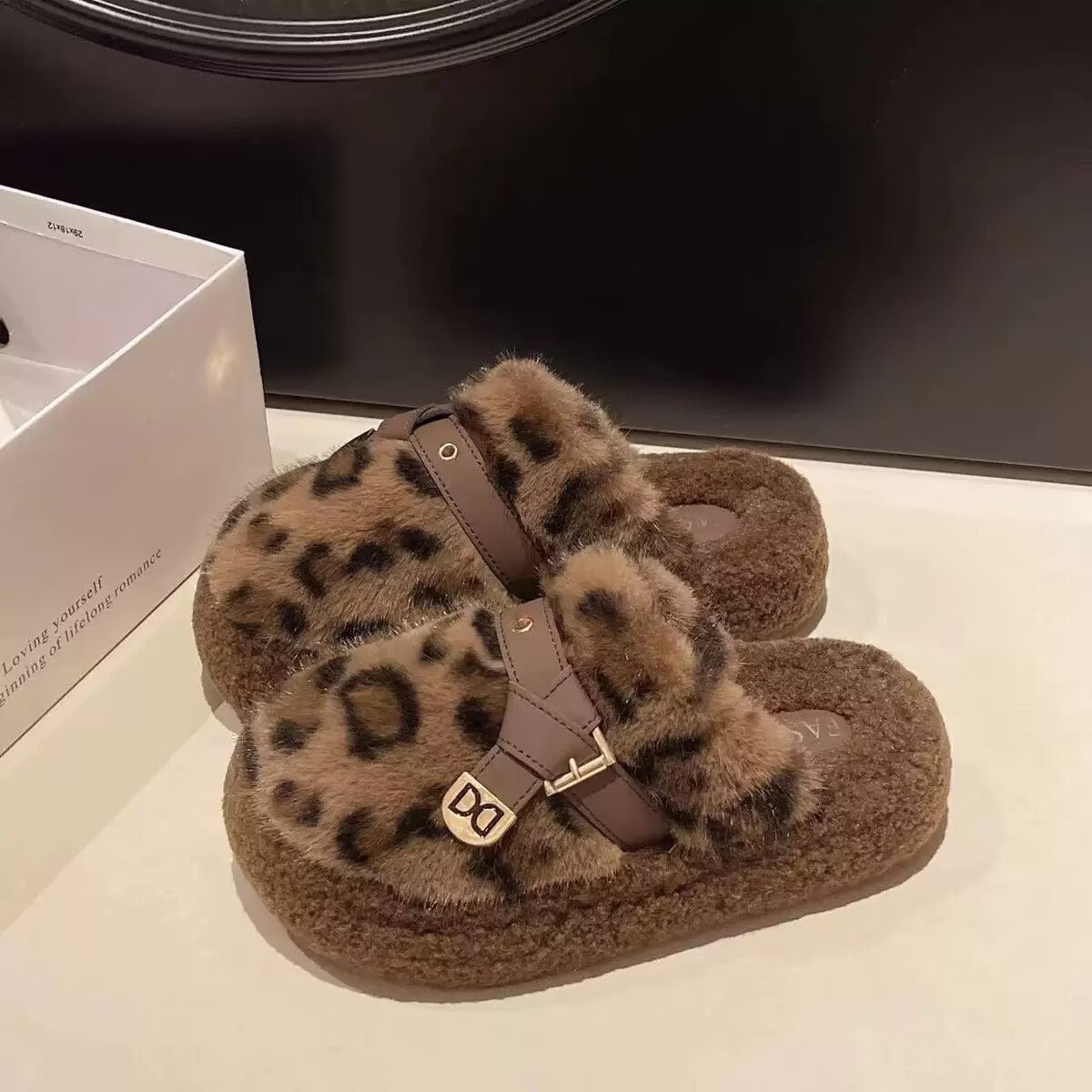 Leopard Cozy Mules 🐆
