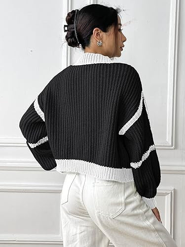 Cozy Contrast Cardigan 🧶