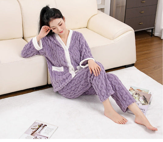 Plush Cable Pajama Set 💜