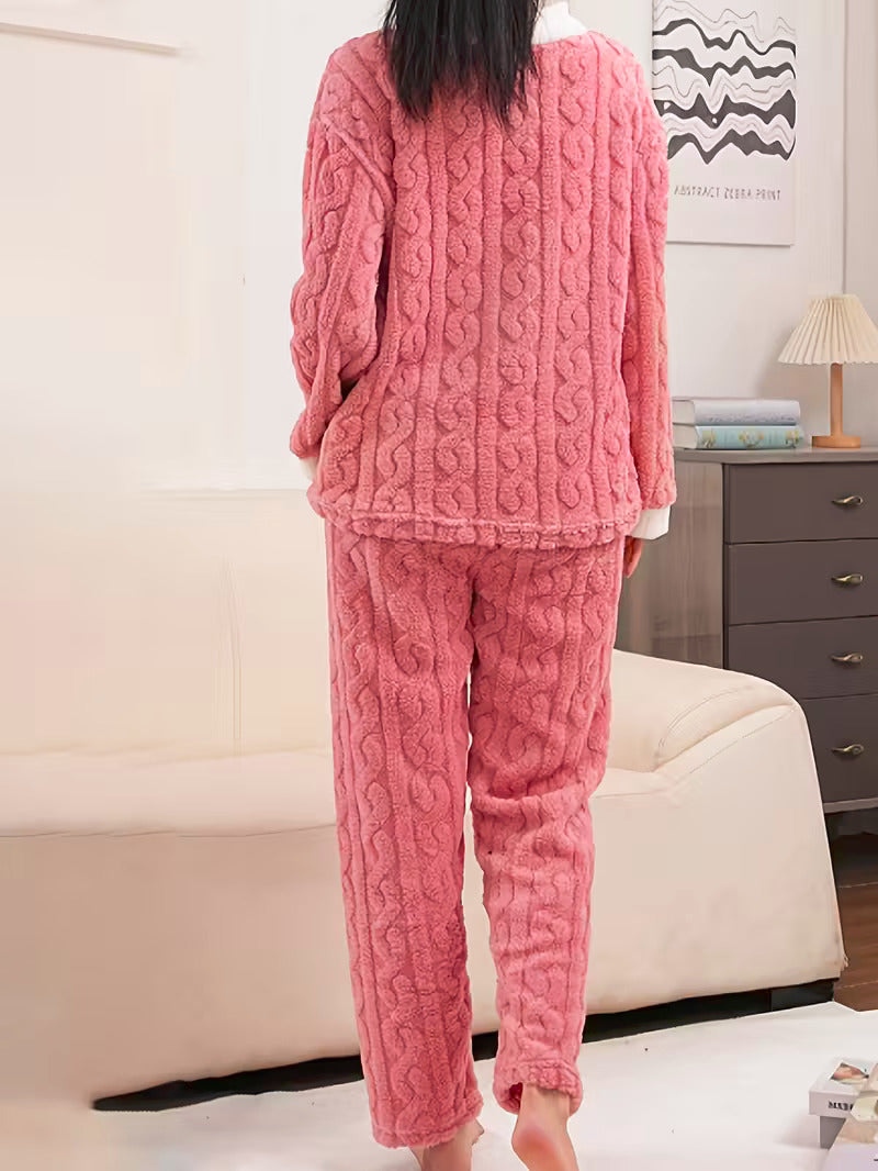 Plush Cable Pajama Set 💜