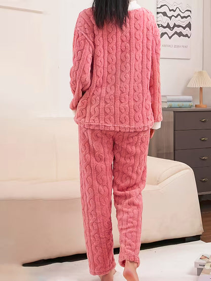 Plush Cable Pajama Set 💜