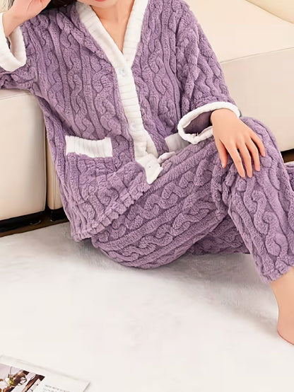 Plush Cable Pajama Set 💜