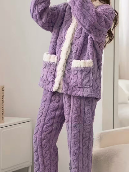 Plush Cable Pajama Set 💜