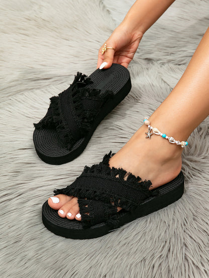 Sandy Fringe Slides 🌴