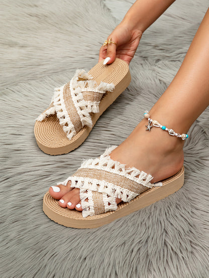 Sandy Fringe Slides 🌴
