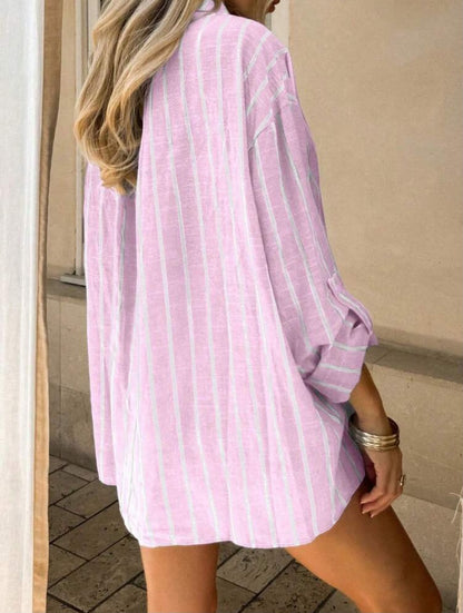 Striped Oversized Shirt 🌸