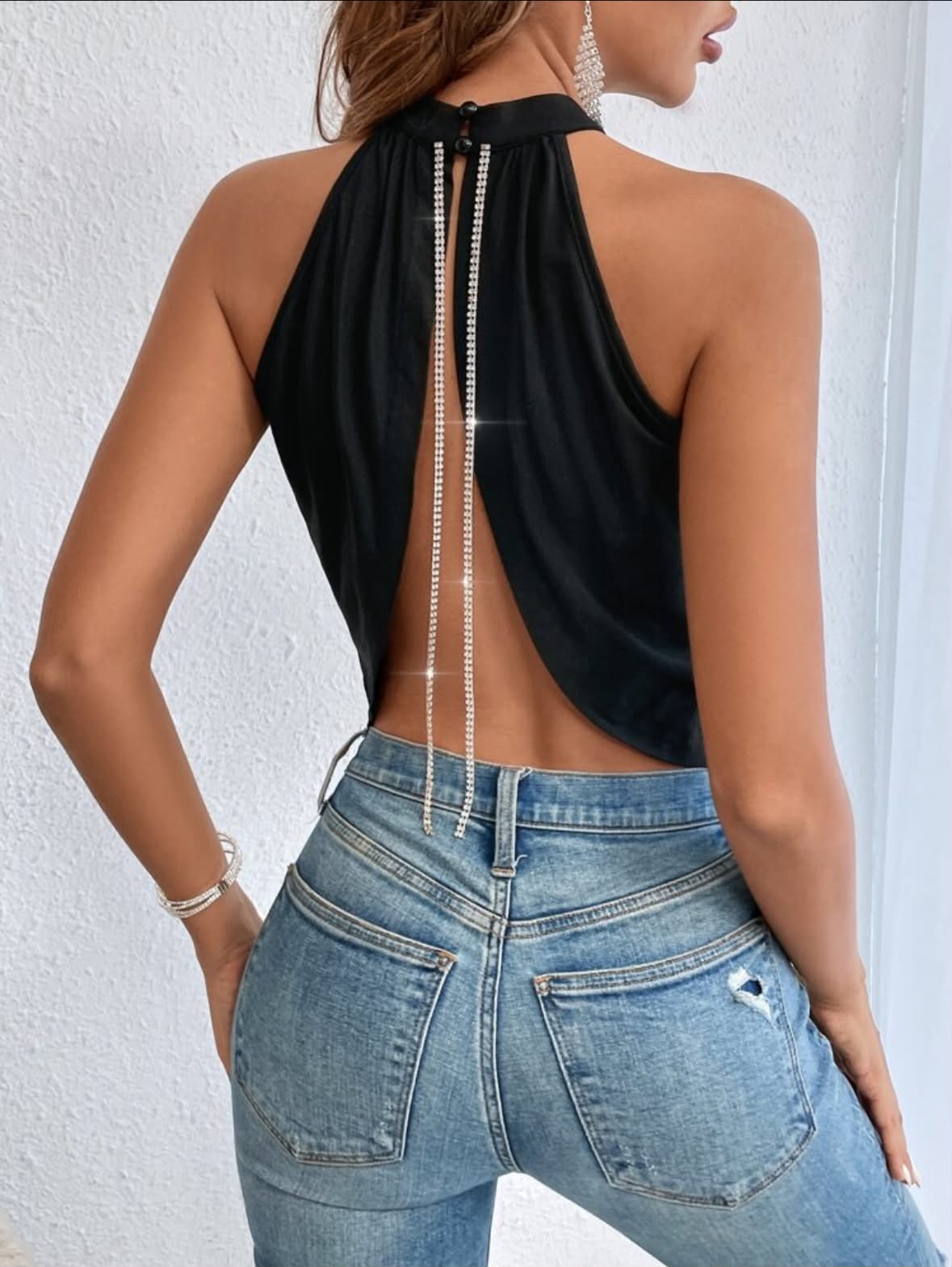 Rhinestone Back Halter 💎